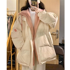常规加厚假两件羊羔毛棉服女2024冬季学生新款宽松文艺拉链长袖，男装棉衣，星座506A