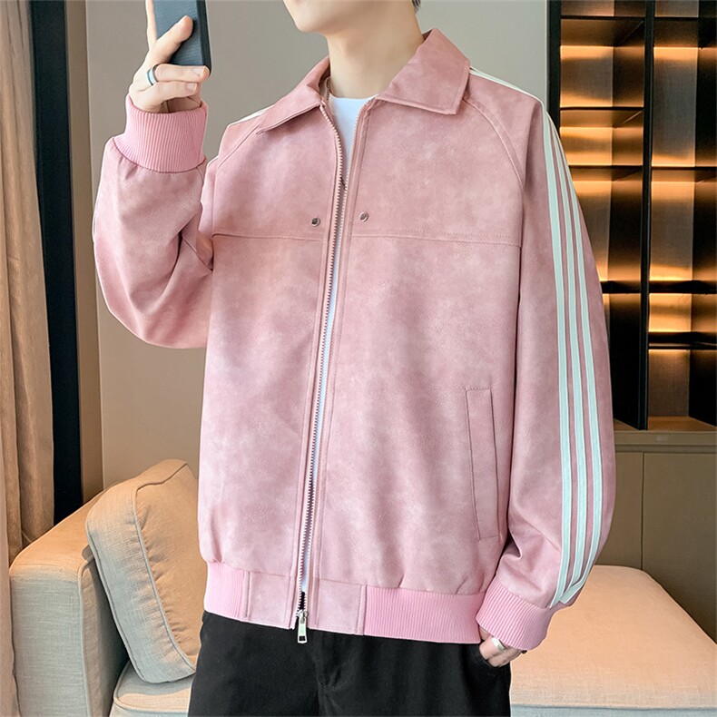 翻领晕染水洗皮衣夹克高级感工装外套JK06625-P80,男装皮衣,星座308B-2