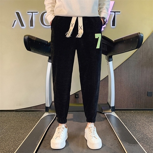 冬季雪尼尔加绒加厚裤子男社会小伙店主风休闲长裤JR2072-P75图片