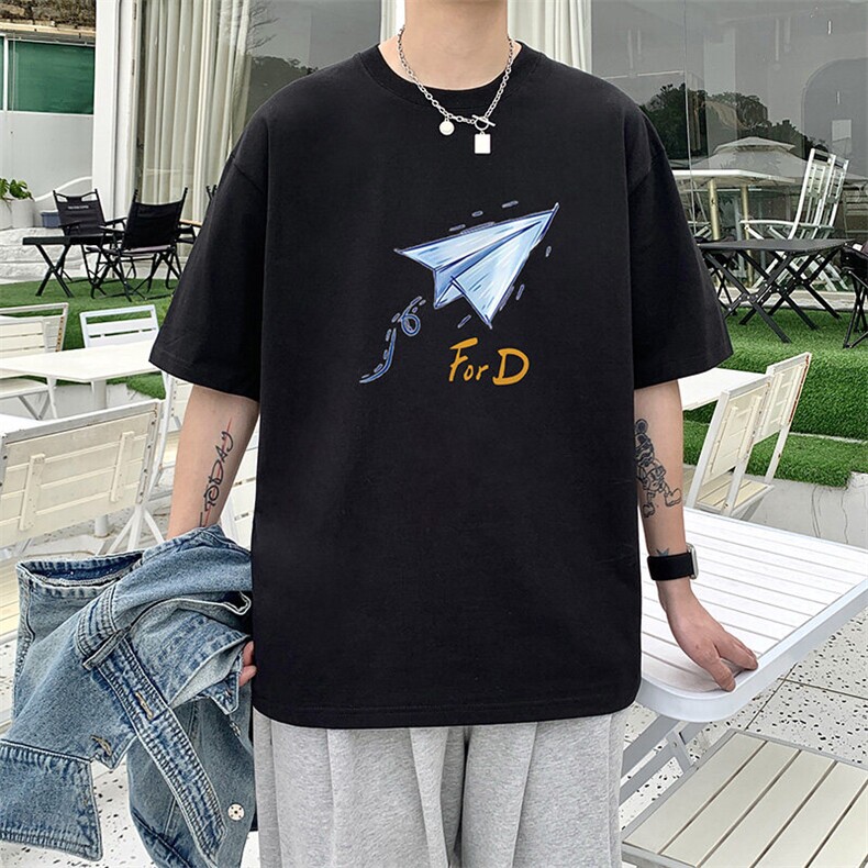 短袖男t恤纯棉夏季宽松2025新款打底衫百搭青少年体恤潮TX416-P25,男装T恤,星座505-3