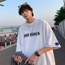 2023夏季新款个性潮流趣味字母印花中性短袖圆领T恤T798/P35控48，男装T恤，电商A148