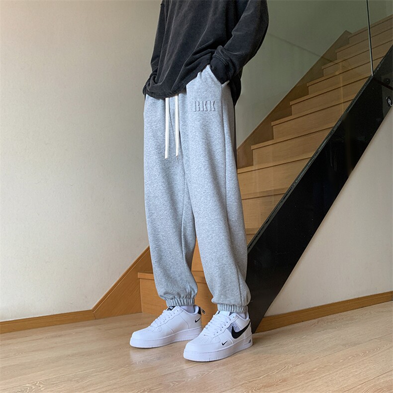棉 M-8XL 秋季新款大码束脚潮流休闲卫裤 109-K111-P55图片