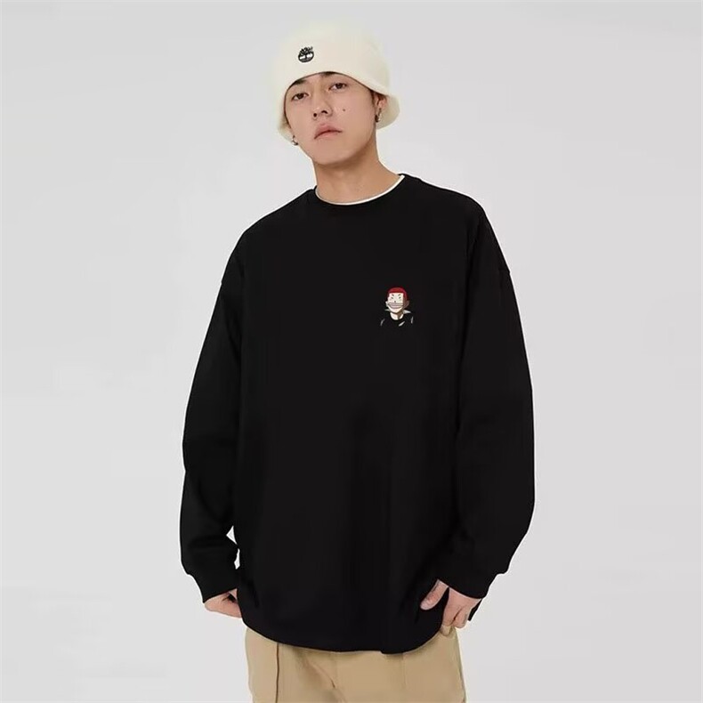 潮流文艺气质新时尚流行慵懒百搭纯棉螺口长袖刺绣长袖GA9032 P40图片