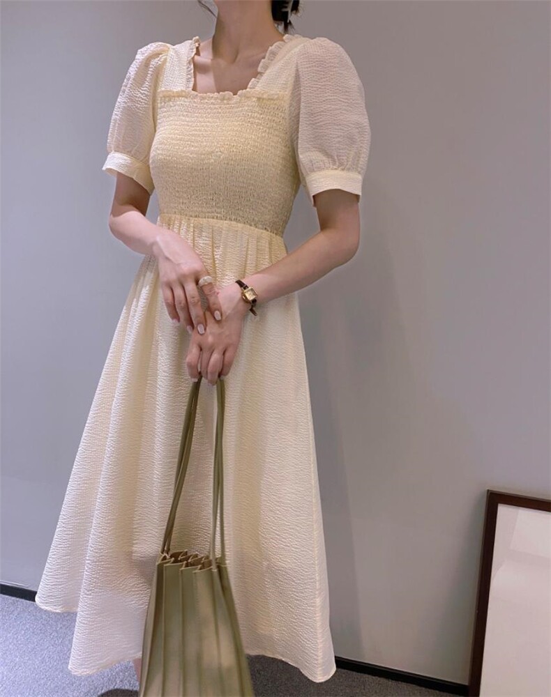 收腰连衣裙，女装连衣裙，驿谷