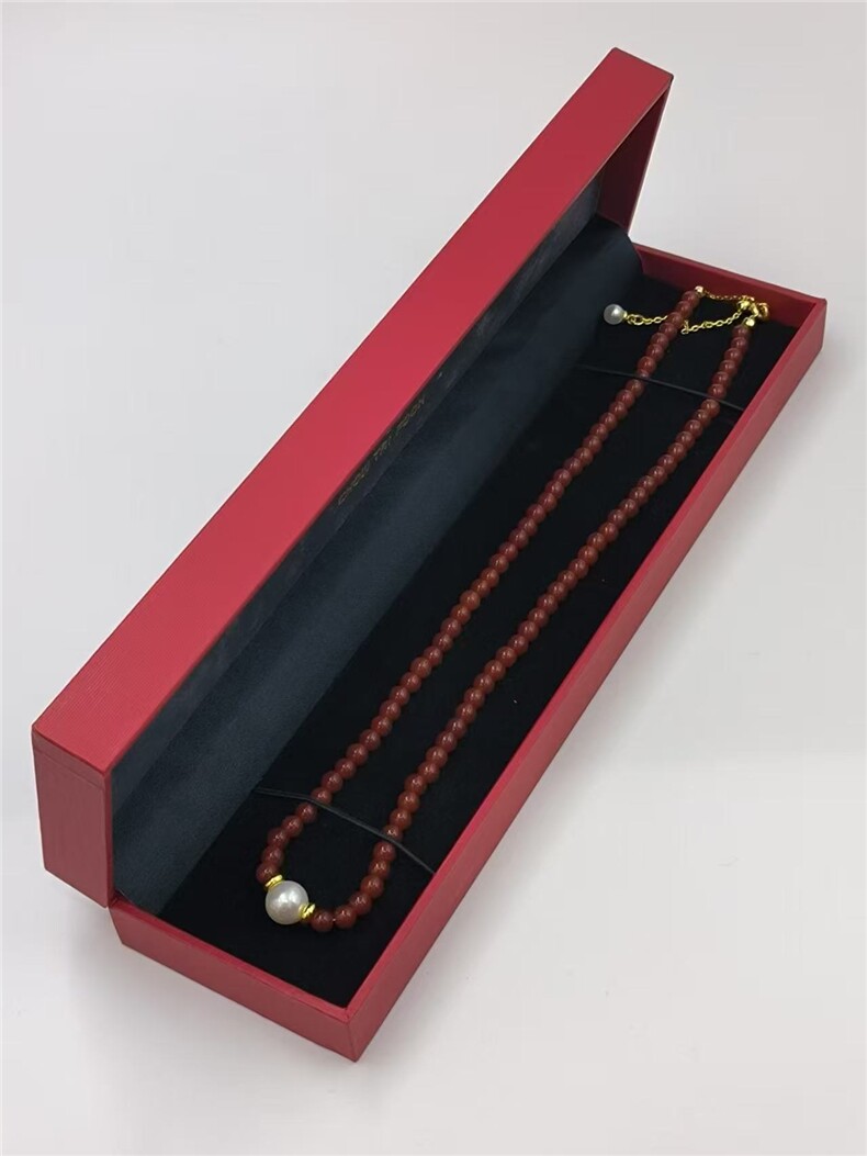 红色串珠珍珠款项链小众气质锁骨链复古高级感项饰，项链，泰合衣坊