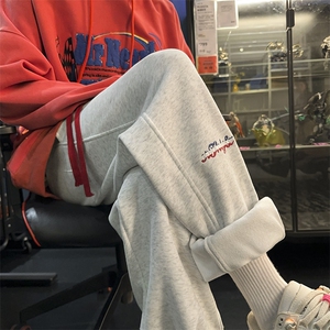 加绒束脚卫裤男冬季潮牌宽松大码休闲长裤加厚24XK66889J特批45,玉时尚穿搭图片