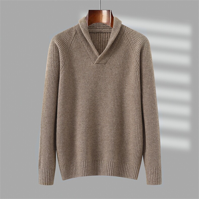 2025年秋季时尚都市长袖时尚百搭通勤简约休闲羊绒衫，男装羊绒套衫，君道羊绒