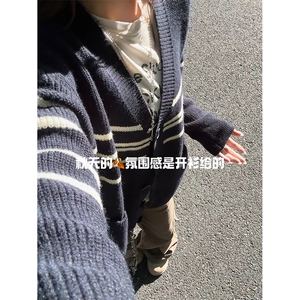 简约款拼色休闲复古毛衣法式时髦文艺高级感上衣HY842TP55控89图片