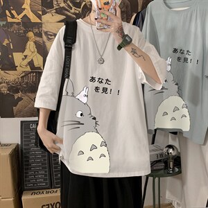 YT26150-P30亚麻短袖t恤男大码五分袖男宽松七分袖海报风，男装T恤，电商A040