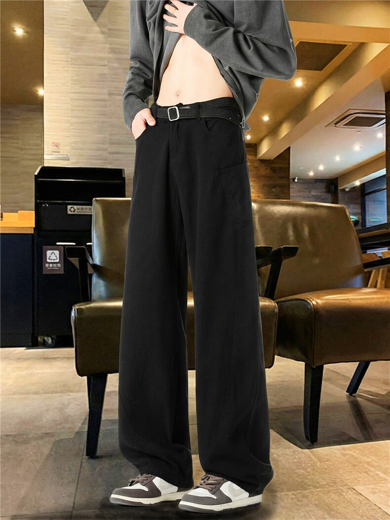 TP36微弯刀牛仔裤男款夏季美式潮牌修身弯刀直筒宽松阔腿裤子,男装牛仔裤,星座302A-2