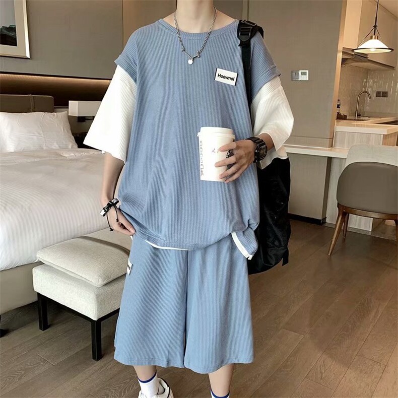 运动套装男士韩版新款搭配帅气学生休闲五分裤两件套夏TZ014-P45,男装牛仔裤,星座1008-2