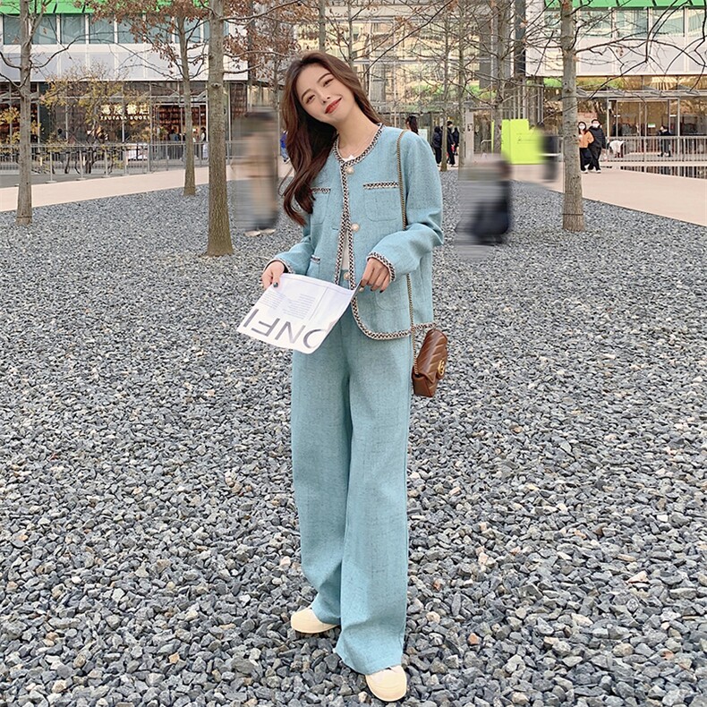 【现货】小香风蓝色套装088-1911p155k218,女装套装/套裙,2C088