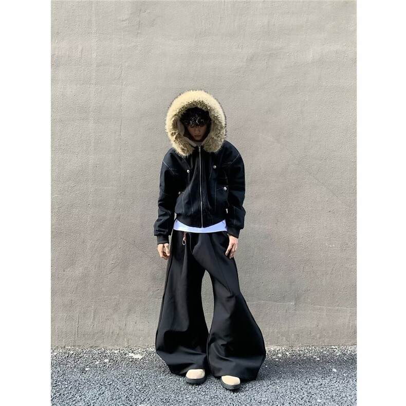 毛领座山雕棉服外套男冬季新款潮牌高级感加厚派克服棉衣B111-P90,男装棉衣,星座910-1