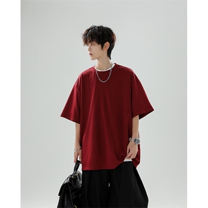 8XL-M高品质重磅棉光版纯色短袖T恤百搭款半截袖五分袖DX332特P23图片