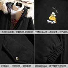 MM48090-P130冬季大毛领衣男士大码加厚袄男服砖墙挂拍，男装棉衣，电商A040A