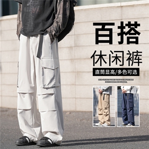 抖音品质工装裤男款直筒显瘦裤子美式高街A146-GY590特p26量大优图片