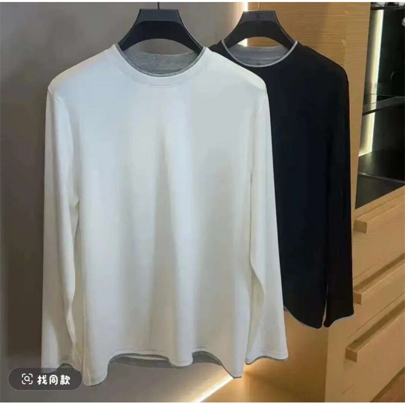 纯色简约男士圆领现货抖音内搭卫衣情侣上衣  t3-p38图片