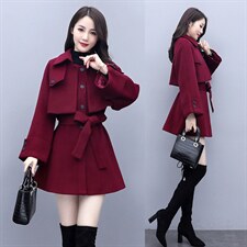 芷墨冬装新款时尚毛呢外套时尚斗篷外套女双排扣毛呢外套，商品下架区，芷墨服饰