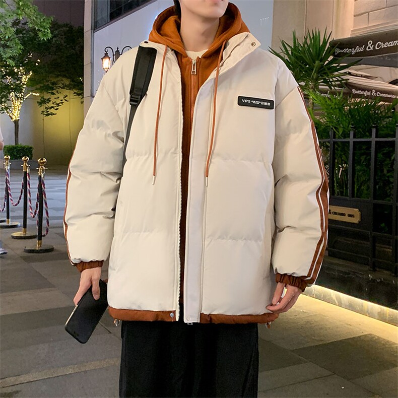 棉衣男冬季新款港风宽松大码连帽假两件加厚棉服MF8587-P88(现货图片