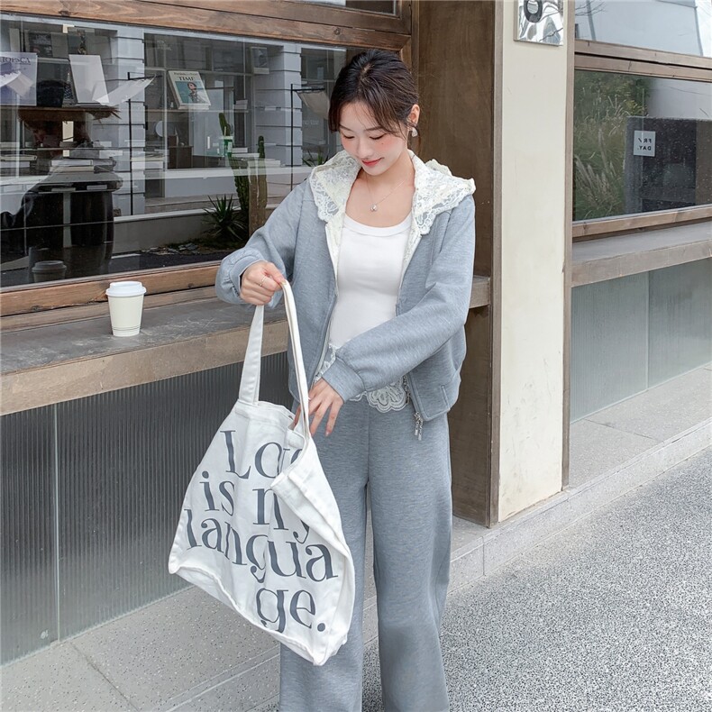 【档口】复古蕾丝拼接气质卫衣两件套2C057-8205-P185-K298,女装套装/套裙,2C057