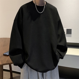 华夫格卫衣圆领卫衣男大码长袖t恤男外套 HW76099-P30加绒款-P40图片