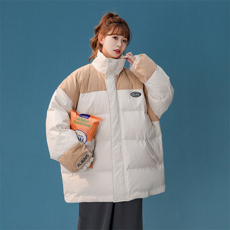 1中性风灯芯绒拼接棉衣女立领棉服女外套女8718P128控168,女装棉衣/棉服,星座226-2