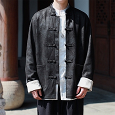 春款夹克新中式大码麂皮夹克外套现货男士外套JK1818-P110控188，男装夹克，电商A021