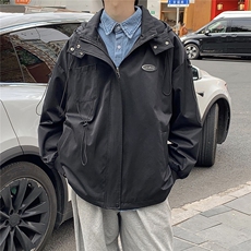 克莱因蓝外套男中性风休闲宽松抽绳装饰大码M-5XL夹克男JK7569P75，男装夹克，星座227-7