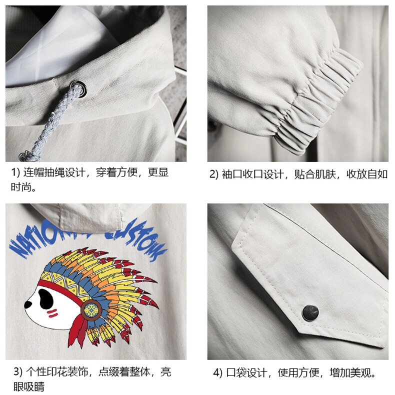 JK41196-P85加棉款-P115纯棉连帽夹克男士大码工装夹克男网格,男装夹克,电商A040A