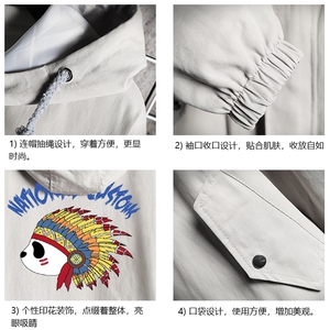 JK41196-P85 加棉款-P115 纯棉连帽夹克男士大码工装夹克男 网格图片