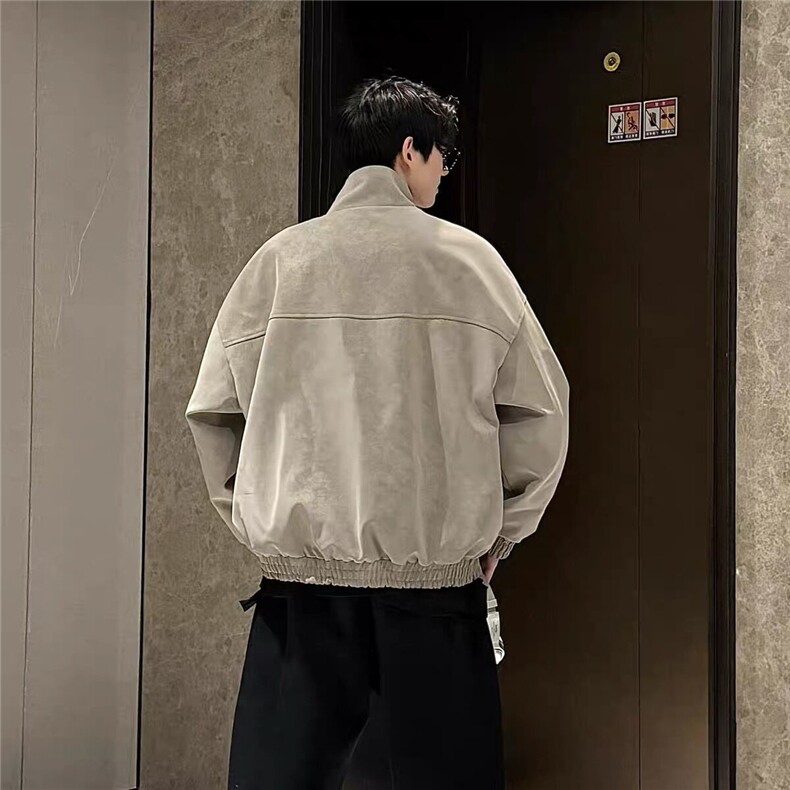 网图（扎染pu）复古立领皮夹克宽松百搭外套J2599-P58,男装夹克,星座1213