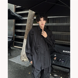 现货！25春夏重工玫瑰系列男士设计感暗夜花朵衬衫CS76-P98图片