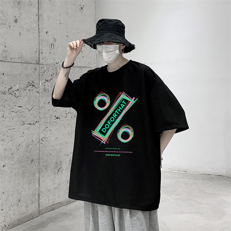 HT73171-P22华夫格t恤男短袖男大码五分袖大皂风,男装T恤,电商A040