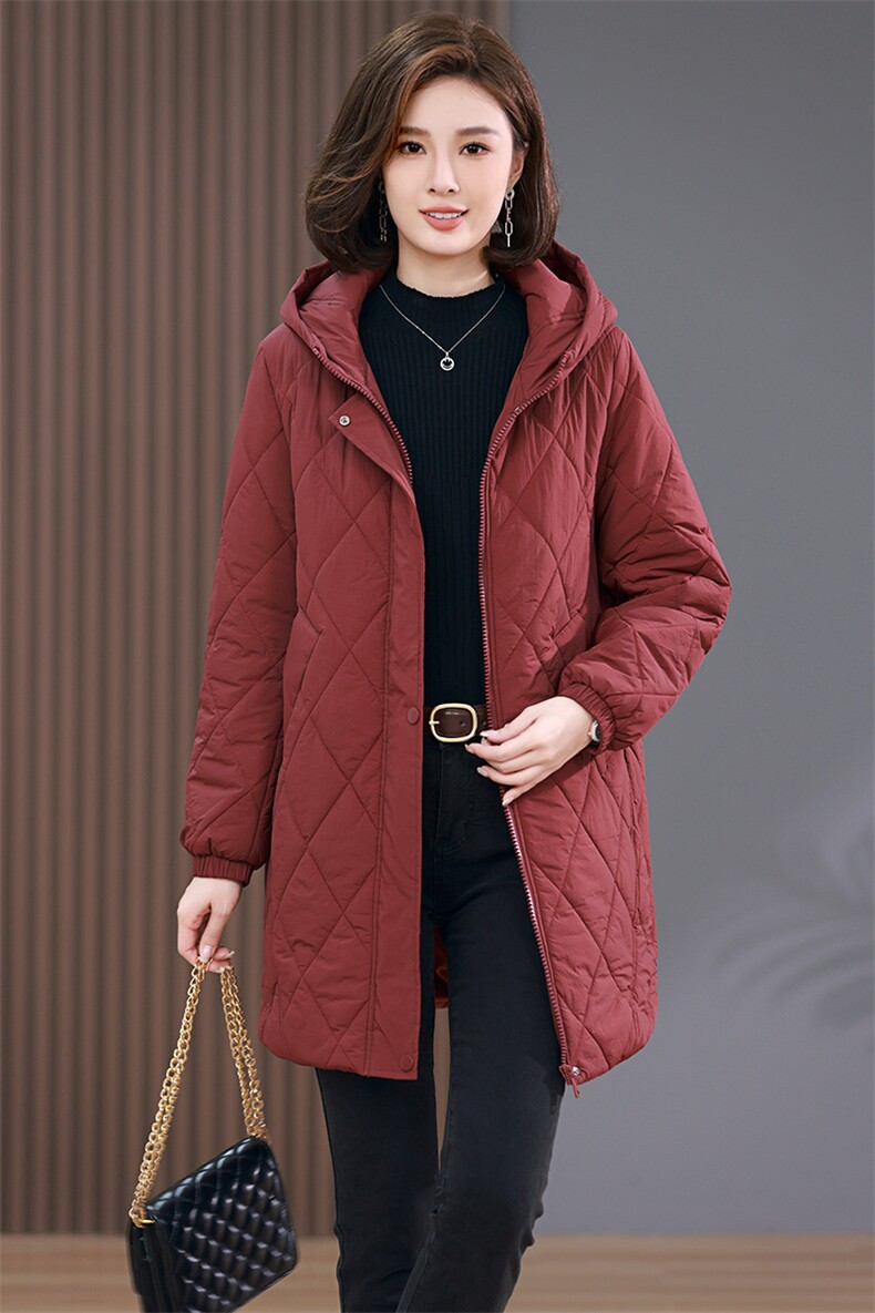 时尚显瘦中长款棉衣女冬季新款加厚保暖外套宽松大码羽绒棉服,女装棉衣/棉服,韩派