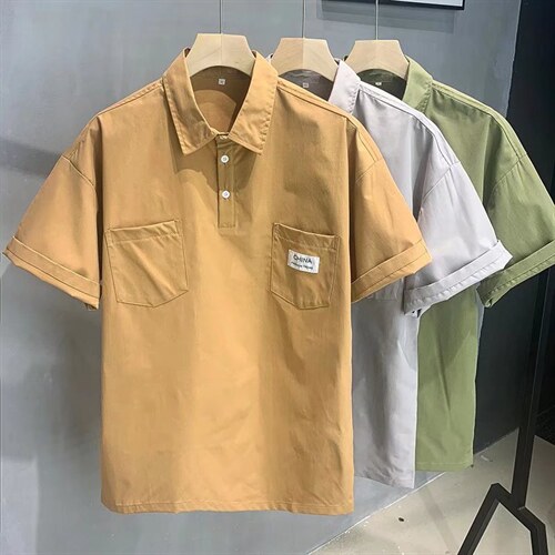 夏季短袖衬衫男士工装大码潮牌宽松半袖PL02P32，男装衬衫，星座1116-2