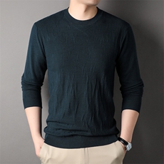 男士长袖T恤男春秋季休闲针织打底衫2025新款圆领卫衣中青年男款，男装T恤，电商B212（原钱塘6029）