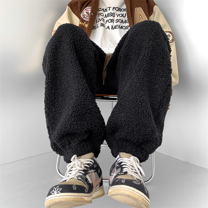 港风宽松休闲裤加厚毛绒束脚裤KD563-P65，男装休闲裤，电商D312-1