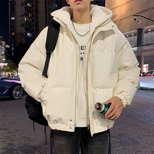 现货 假两件pu皮衣棉服外套男冬季新款加厚美式高街棉衣M106-P120图片