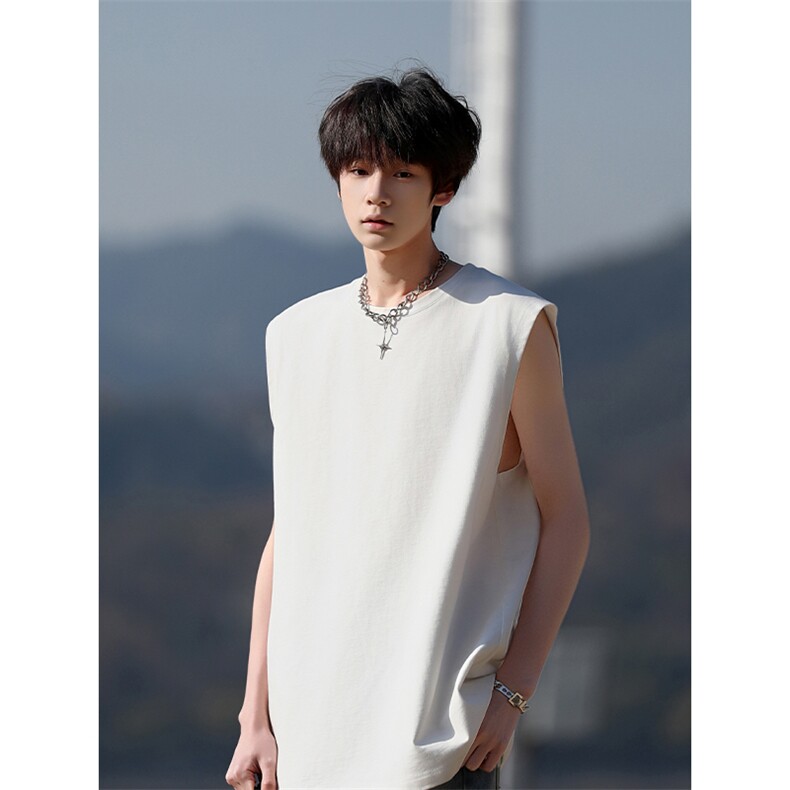 垂感舒适纯棉亲肤百搭上衣日系文艺松弛感复古情侣款T恤HY48TP13，男装T恤，电商A102B