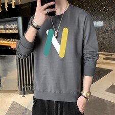 2026秋季新款潮流N字母印花卫衣休闲男士大码圆领上衣1210-2-F073，男装卫衣，星座1816-2（原1210–2）