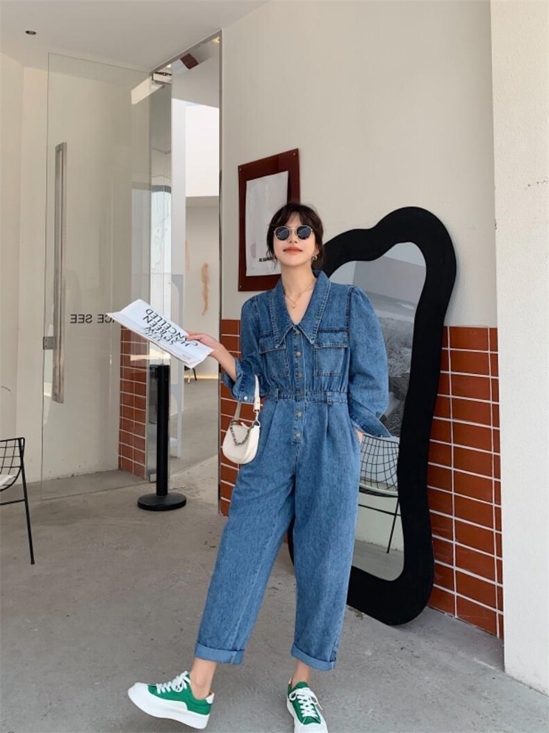 牛仔连体裤，女装连体裤，肆尔