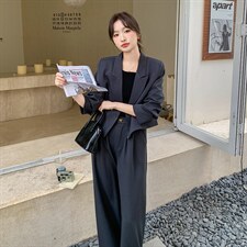 【主推现货】短款小西装阔腿裤两件套装女508-P150-K218，女装套装/套裙，2C126