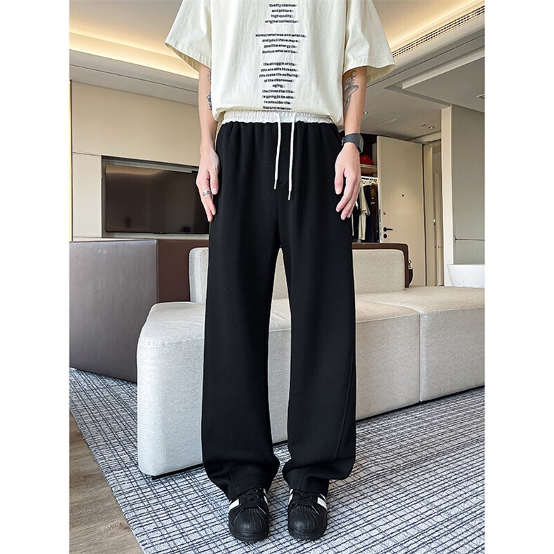 8XL-M春季撞色运动卫裤特大码美式高街直筒阔腿休闲裤KZ1945/P55,男装休闲裤,电商B238