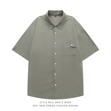 2021年夏季新款纯色衬衫男白底平铺短袖衬衫DS-C407-CS302-P35，男装衬衫，电商C323-1
