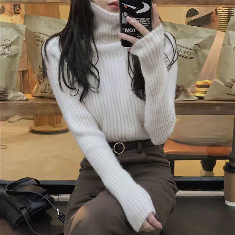 2025秋冬百搭时尚高领抽条上衣针织羊毛衫，女装羊毛衫，千御纺羊绒