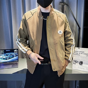 春秋季新款男士棒球服夹克潮牌侧边条纹拼接痞帅气飞行服JK08-P98图片
