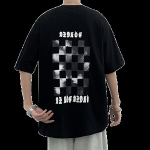 2024夏季棋盘格印花T恤 220g 100棉 A161-2-T104-P25图片