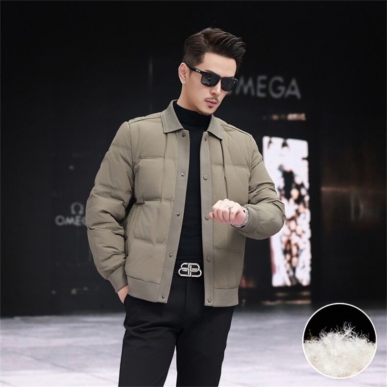 新标90绒针织休闲羽绒服外套男士时尚休闲轻薄羽绒服夹克,男装夹克,钱塘723