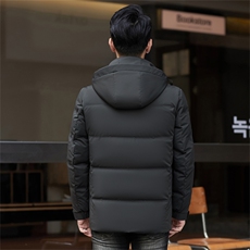冬季白鸭绒加厚蓬松男羽绒服短款中青年休闲保暖简约防寒外套男装，男装羽绒服，钱塘6003（原4033）