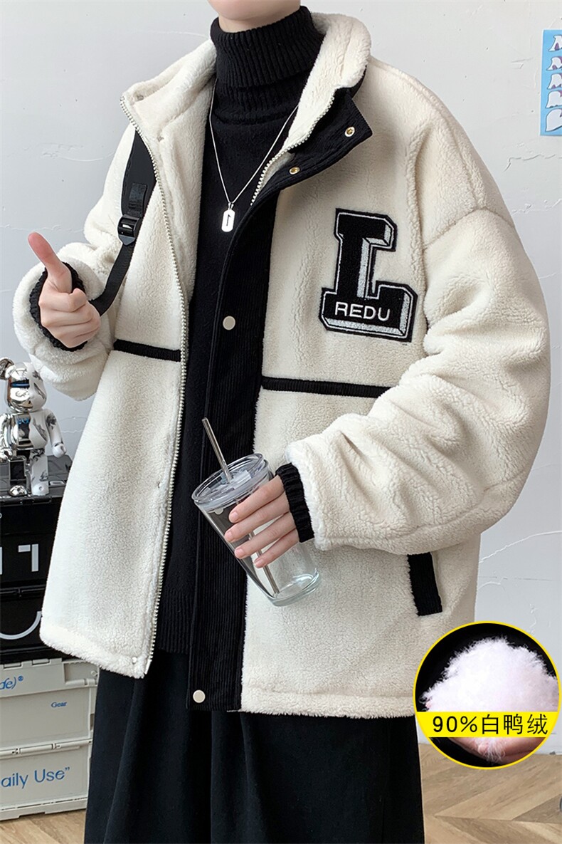 冬装青少年羊羔绒外套加绒加厚休闲羽绒服男女8103-P185控价258,男装羽绒服,电商A441-1